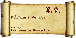 Mágeri Verita névjegykártya